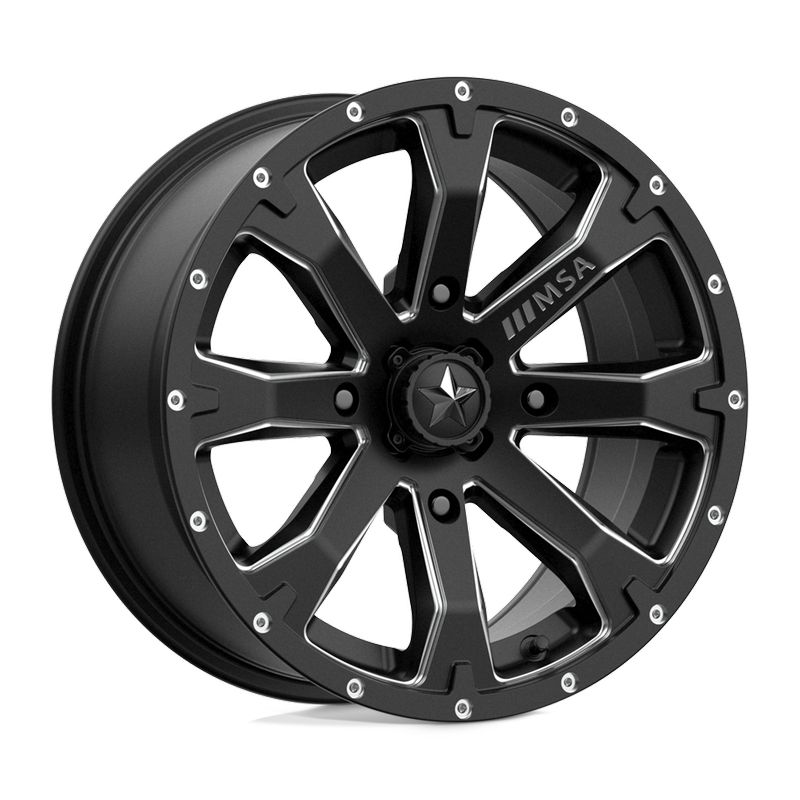 MSA Offroad Wheels Bounty 15x7 Satin Black Milled 4x156 +10mm 132mm