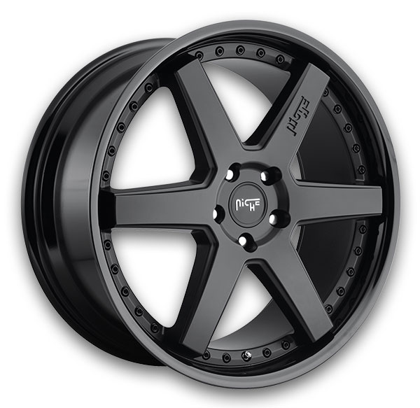 Niche Wheels Altair 19x8.5 Gloss Black Matte Black 5x112 +42mm 66.56mm