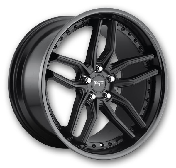 Niche Wheels Methos 20x10 Gloss Black Matte Black 5x114.3 +40mm 72.56mm
