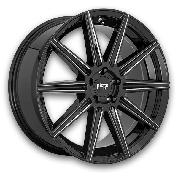 Niche Wheels Tifosi 20x9 Gloss Black Milled 5x107 +38mm 72.7mm