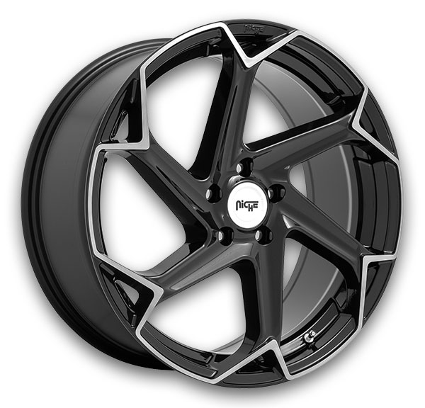 Niche Wheels Flash 20x10.5 Gloss Black Brushed 5x114.3 +40mm 72.7mm