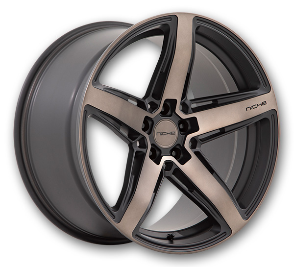 Niche Wheels Teramo 20x9 Matte Black With Double Dark Tint Face 5x114.3 +25mm 66.56mm
