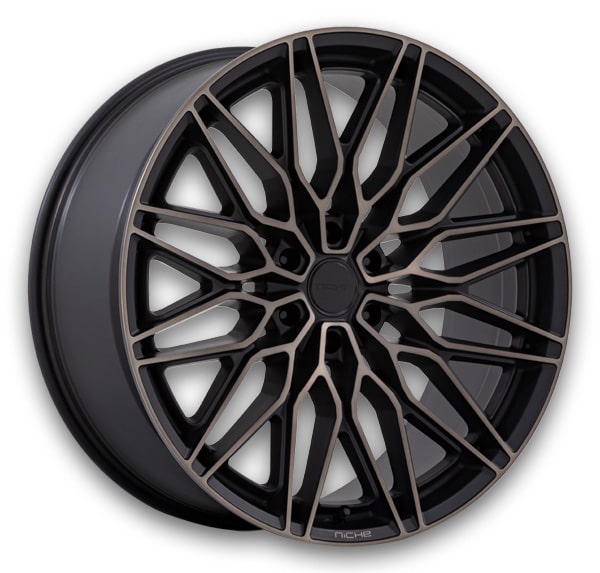 Niche Wheels Calabria 6 22x9.5 Matte Black Machined w/ Dark Tint 6x135 30mm 87.1mm