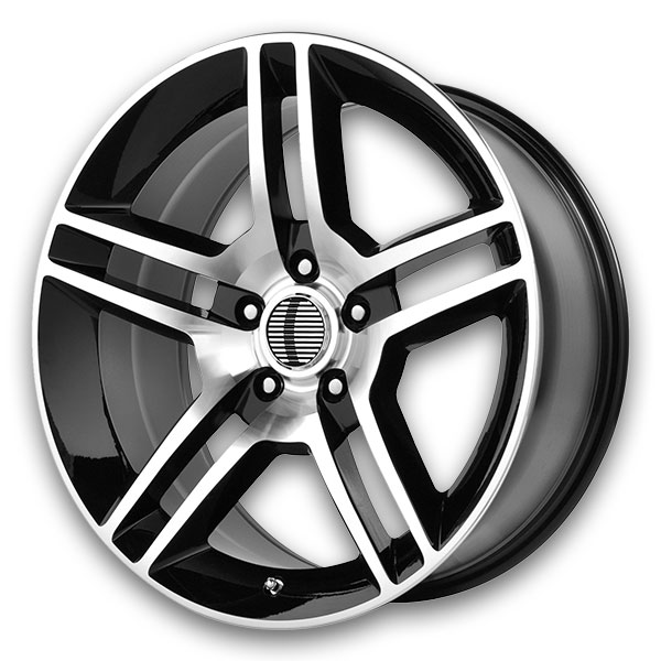 Performance Replicas Wheels PR101 18x10 Gloss Black Machined 5x114.3 +24mm 70.6mm