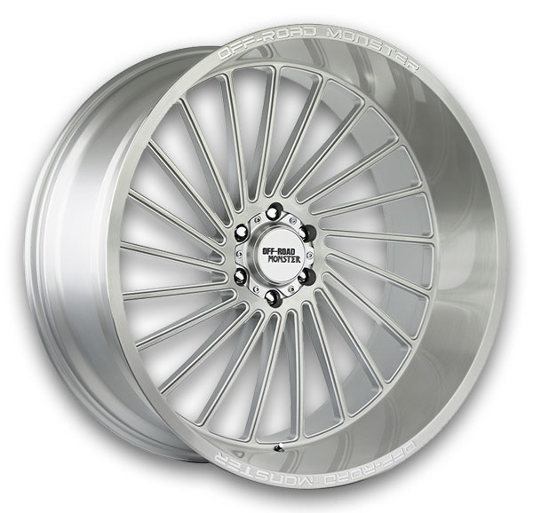 Off-Road Monster Wheels M27 26x12 Brushed Face Silver 6x139.7 -44mm 106.4mm