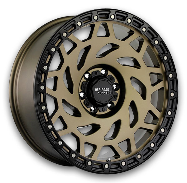 Off-Road Monster Wheels M50 20x9.5 Bronze Black Ring 6x139.7 -12mm 106.4mm