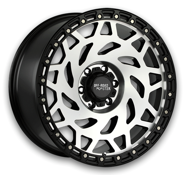 Off-Road Monster Wheels M50 17x9 Gloss Black Machined Black Ring 6x139.7 +0mm 106.4mm