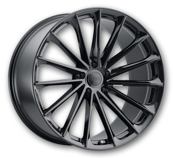 OHM Wheels Proton 22x9 Gloss Black 5x120 +25mm 64.15mm