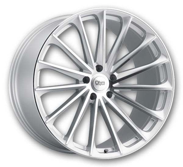 OHM Wheels Proton 18x8.5 Silver W/ Mirror Face 5x120 +30mm 64.15mm