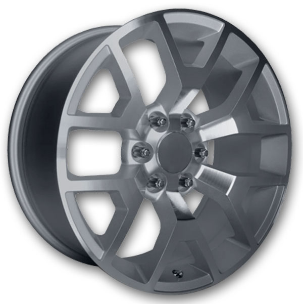Performance Replicas Wheels PR169 22x9 Silver with Machined Spokes 6x139.7 +28mm 78.1mm