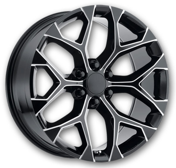 Performance Replicas Wheels PR176 24x10 Gloss Black Milled 6x139.7 +24mm 78.1mm
