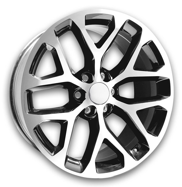 Performance Replicas Wheels PR177 22x9 Gloss Black Machined Face 6x139.7 +24mm 78.1mm