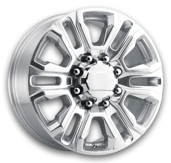 Performance Replicas Wheels PR207 20x8.5 Polished With Clear Coat 8x165.1 +15mm 125.1mm