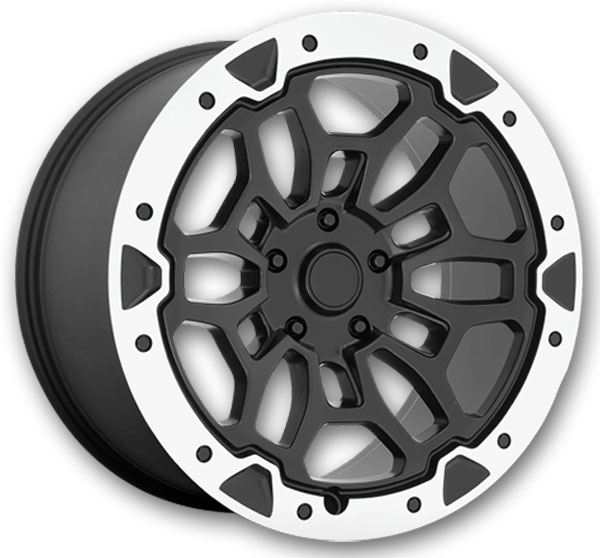 Performance Replicas Wheels PR215 22x10 Matte Black Machined 5x139.7 +19mm 78.1mm