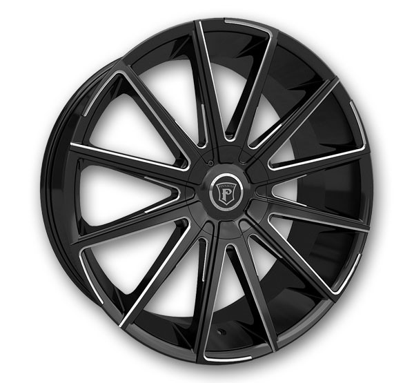 Pinnacle Wheels P98 Bella 20x8.5 Gloss Black Milled 5x114.3/5x108 +35mm 74.1mm