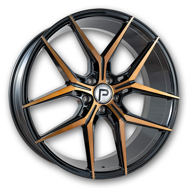 Pinnacle Wheels P204 Splendent 22x9 Gloss Black Bronze Tint Machine Face 5x114.3 +35mm 73.1mm