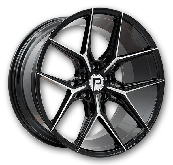 Pinnacle Wheels P204 Splendent 22x10.5 Gloss Black Milled 5x112 +40mm 66.56mm