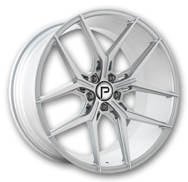 Pinnacle Wheels P204 Splendent 22x10.5 Silver Machine Face 5x115 +20mm 73.1mm