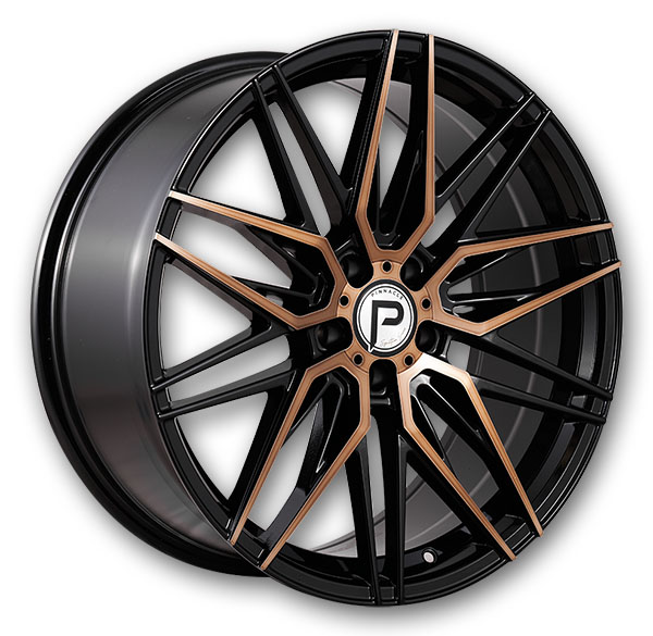 Pinnacle Wheels P210 Majestic 20x8.5 Gloss Black Bronze Tint Machine Face  +35mm 73.1mm