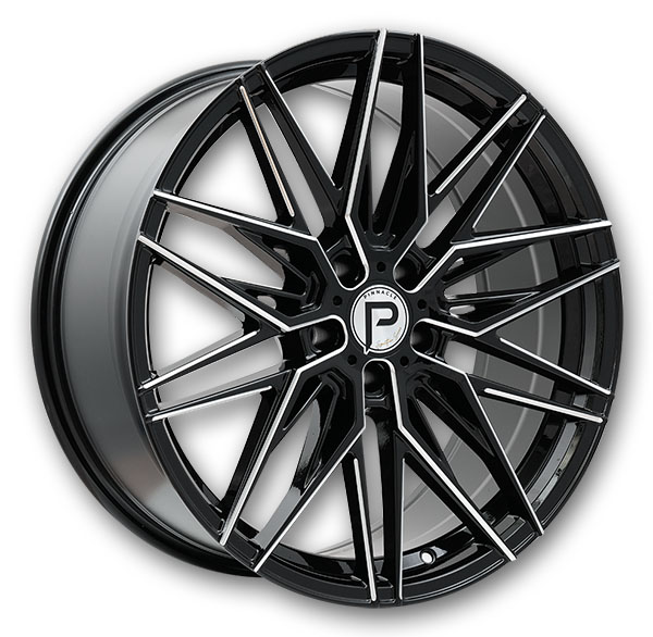 Pinnacle Wheels P210 Majestic 20x8.5 Gloss Black Milled  +35mm 73.1mm
