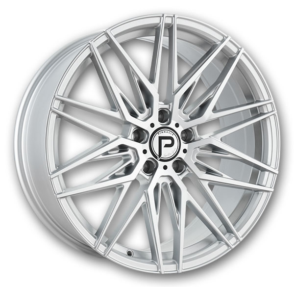 Pinnacle Wheels P210 Majestic 20x8.5 Silver Machine Face 5x120 +35mm 72.56mm