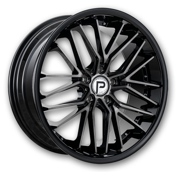 Pinnacle Wheels P214 Legacy 22x10.5 Gunmetal Black Lip 5x120 +35mm 72.56mm