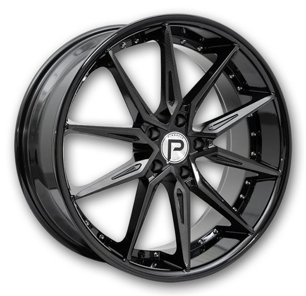 Pinnacle Wheels P218 Enzo 20x8.5 Gloss Black Machine Milled Black Tint 5x120 +35mm 72.56mm