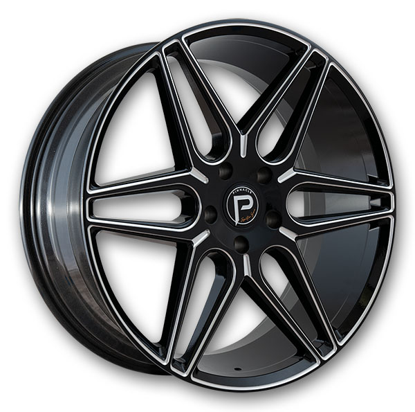 Pinnacle Wheels P302 Lavish 24x10 Gloss Black Milled  +20mm 78.1mm