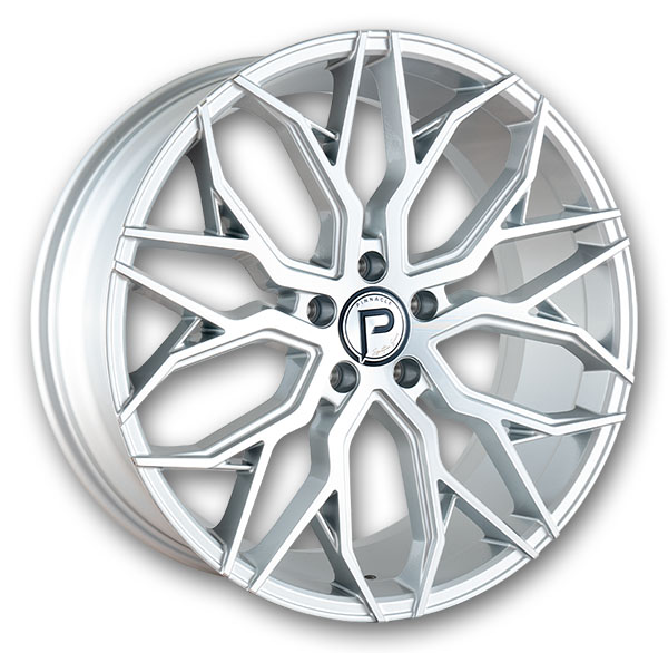 Pinnacle Wheels P306 Mystic 20x8.5 Silver Machine Face 5x120 +35mm 72.56mm