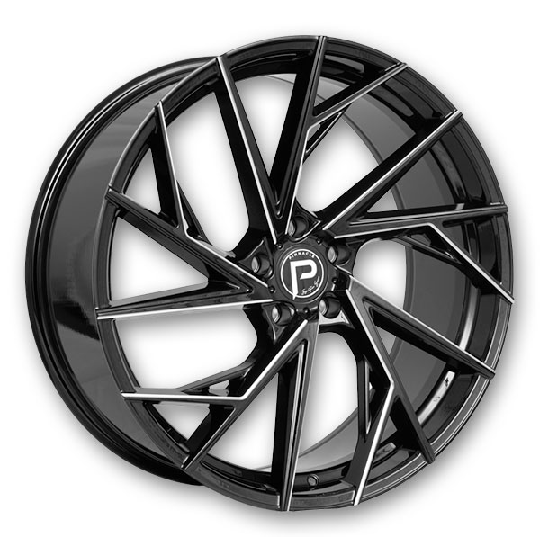 Pinnacle Wheels P316 Swank 22x9 Gloss Black Milled 5x120 +35mm 72.56mm