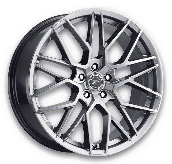 Platinum Wheels 459 Retribution 17x8 Bright Graphite and Clear Coat 5x114.3 +40mm