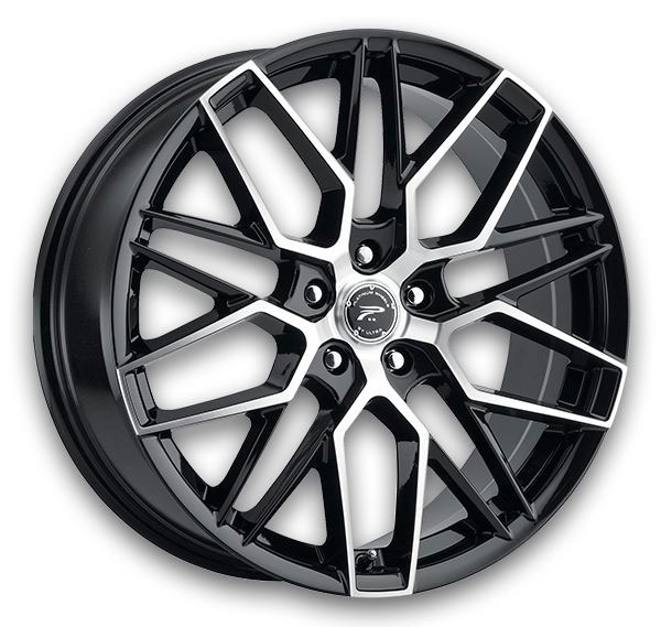Platinum Wheels 459 Retribution 20x8.5 Gloss Black with Diamond Cut Face and Clear Coat 5x114.3 +40mm 72.62mm