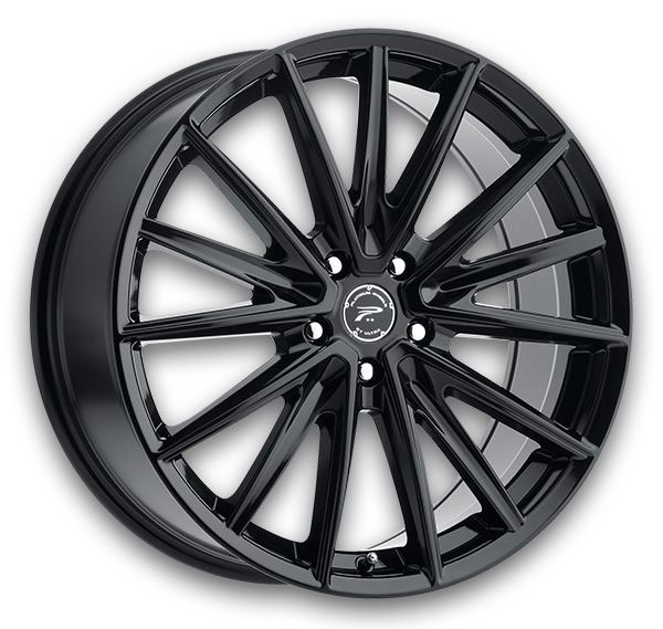 Platinum Wheels 461 Exodus 20x8.5 Gloss Black with Clear Coat 5x114.3 +40mm