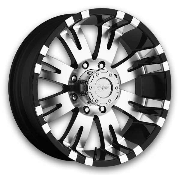 Pro Comp Wheels Raven 17x8 Gloss Black Machined 6x139.7 0mm 106.1mm