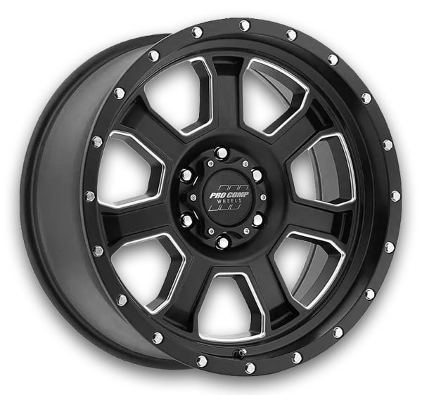 Pro Comp Wheels Sledge 20x9 Satin Black Milled 6x139.7 0mm 108mm