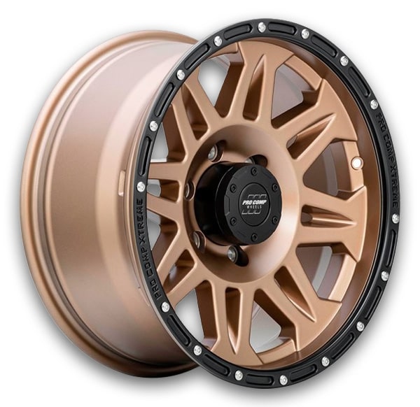 Pro Comp Wheels Torq 17x9 Matte Bronze w/ Black Lip 5x127 -6mm 78.1mm