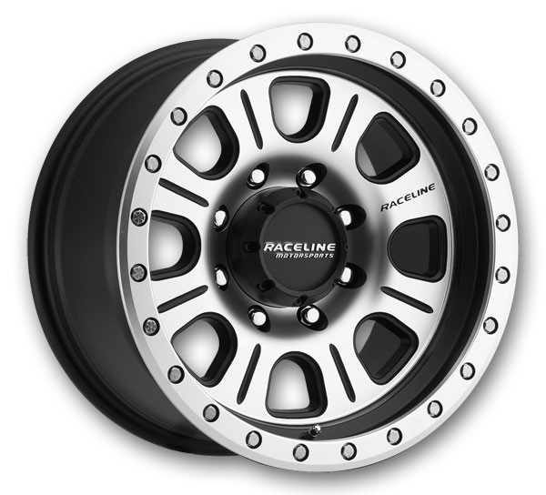 Raceline Wheels 928M SL Monster 17x9 Gloss Black with Machined Face 5x127 -12mm 83.82mm