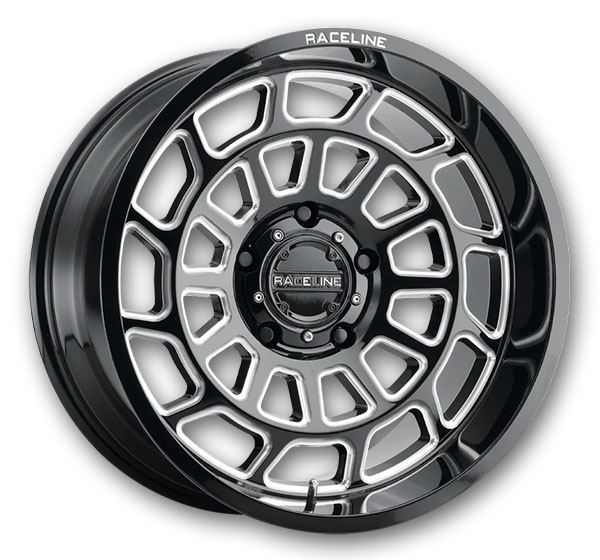Raceline Wheels 955M Warp 22x12 Black with Machined Face 6x139.7 -44mm 106.1mm