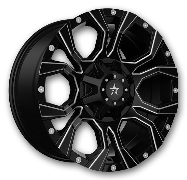 RBP Wheels 64R Widow 20x10 Black Machine Face Blank 8x165.1 -12mm 125.1mm