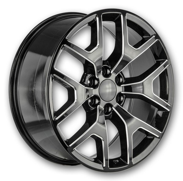 Replica Wheels GMC Sierra 22x9 Gloss Black Milled Edge 6x139.7 +31mm 78.1mm
