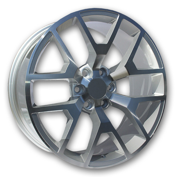 Replicas Wheels R6703 22x9 Silver Machined 6x139.7 +27mm 78.1mm