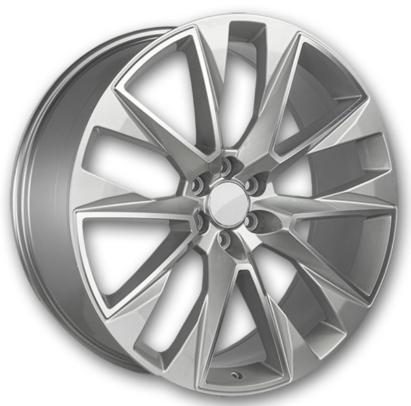 Replica Wheels Silverado 24x10 Silver Machined 6x139.7 +31mm 78.1mm