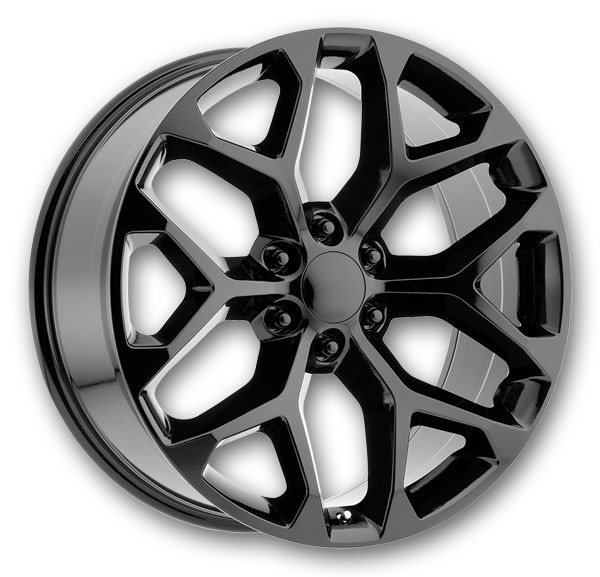 Replica Wheels Snowflake 26x10 All Gloss Black 6x139.7 +31mm 78.1mm