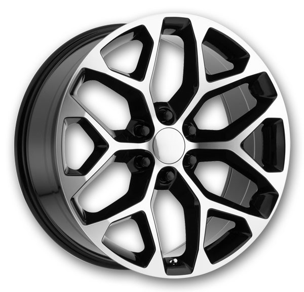 Replica Wheels Snowflake 22x9 Gloss Black Machined Face 6x139.7 +31mm 78.1mm