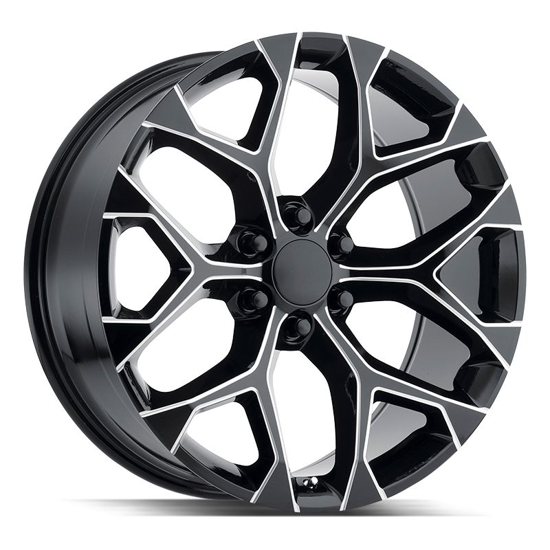 Replica Wheels Snowflake 24x10 Gloss Black Milled Edge 6x139.7 +31mm 78.1mm