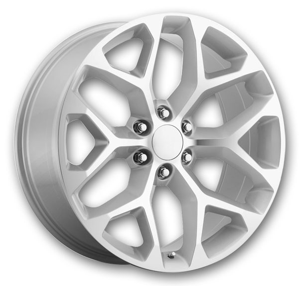Replica Wheels Snowflake 24x10 Silver Machined 6x139.7 +31mm 78.1mm