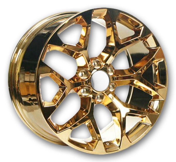 USA Replicas Wheels 781 Snowflakes 24x10 Gold 6x139.7 +30mm 78.1mm