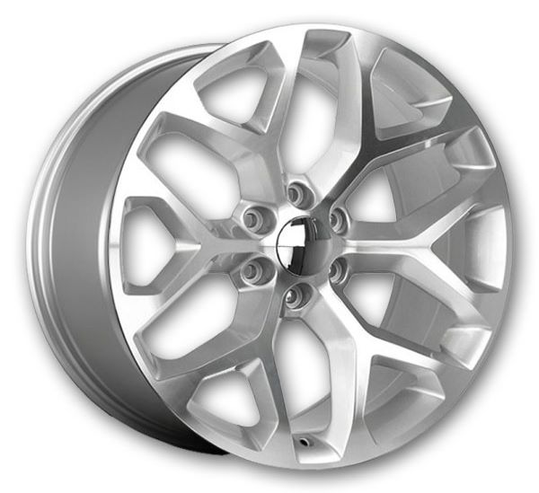 USA Replicas Wheels 781 Snowflakes 28x10 Silver Machine Face 6x139.7 +31mm 78.1mm