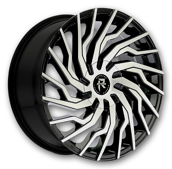 Revenge Luxury Wheels RL-101 22x8.5 Black Machined 5x120/5x114.3 +35mm 74.1mm