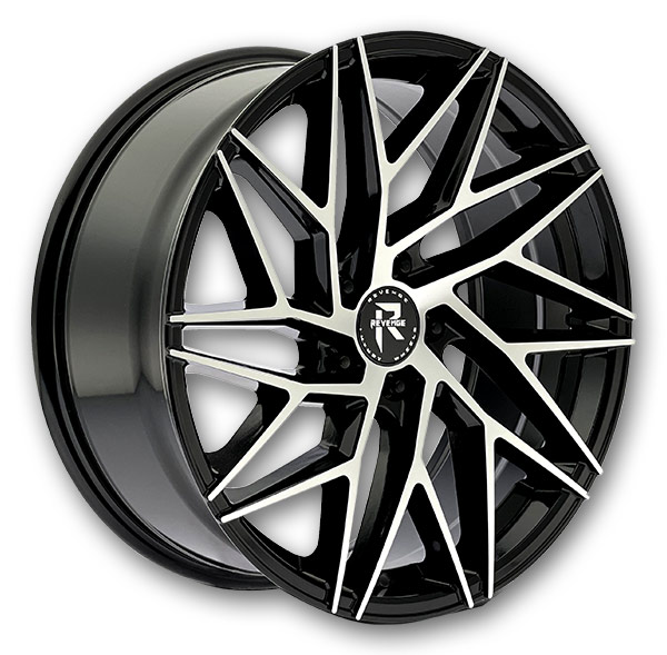 Revenge Luxury Wheels RL-102 20x8.5 Black Machined  5x120 +35mm 74.1mm
